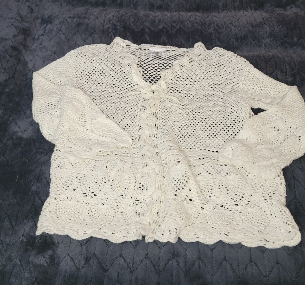 Kiko Comfort White Crochet Sweater
